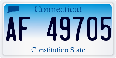 CT license plate AF49705