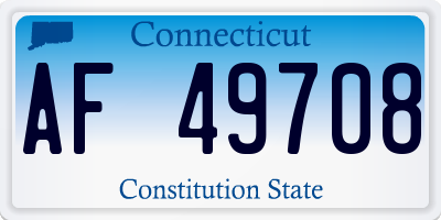 CT license plate AF49708