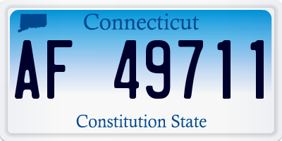 CT license plate AF49711
