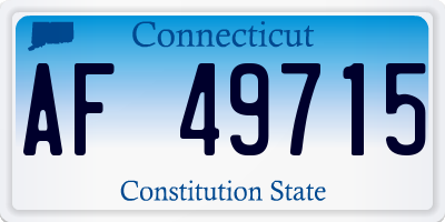 CT license plate AF49715