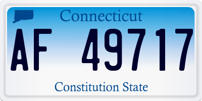 CT license plate AF49717