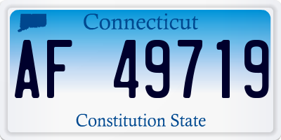 CT license plate AF49719