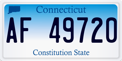 CT license plate AF49720