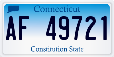 CT license plate AF49721