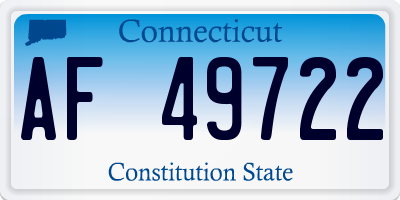 CT license plate AF49722
