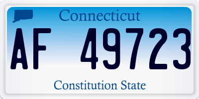 CT license plate AF49723