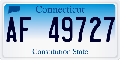 CT license plate AF49727