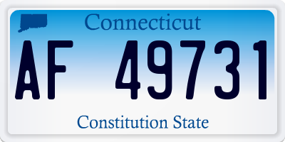 CT license plate AF49731