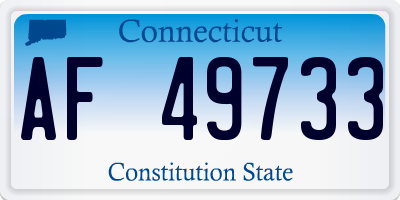 CT license plate AF49733