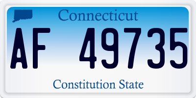 CT license plate AF49735