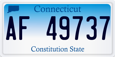 CT license plate AF49737