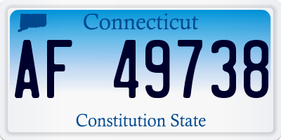 CT license plate AF49738