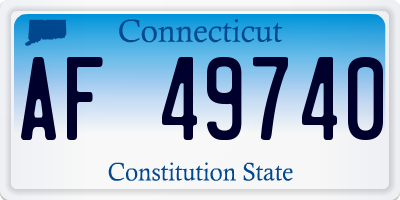 CT license plate AF49740