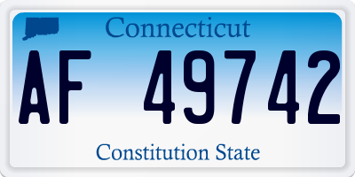 CT license plate AF49742