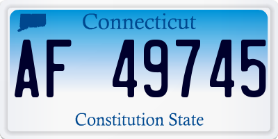 CT license plate AF49745