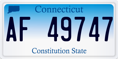CT license plate AF49747