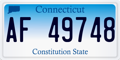 CT license plate AF49748