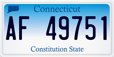 CT license plate AF49751