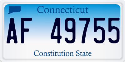 CT license plate AF49755