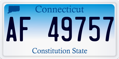 CT license plate AF49757