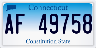 CT license plate AF49758
