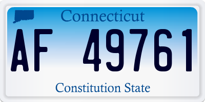 CT license plate AF49761