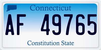 CT license plate AF49765