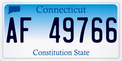 CT license plate AF49766