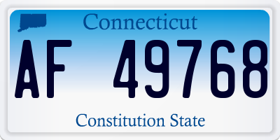 CT license plate AF49768