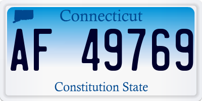 CT license plate AF49769