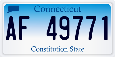 CT license plate AF49771