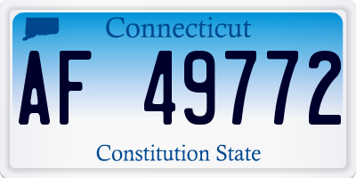 CT license plate AF49772