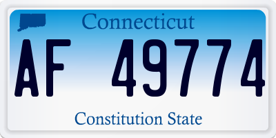 CT license plate AF49774