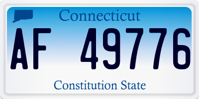 CT license plate AF49776