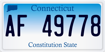 CT license plate AF49778