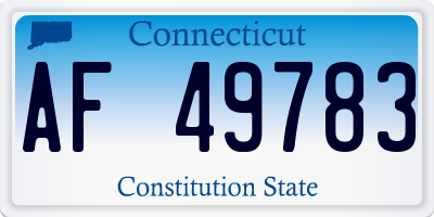 CT license plate AF49783