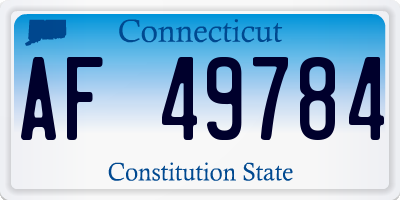 CT license plate AF49784