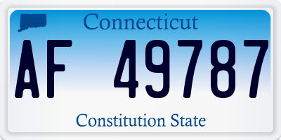 CT license plate AF49787
