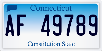 CT license plate AF49789