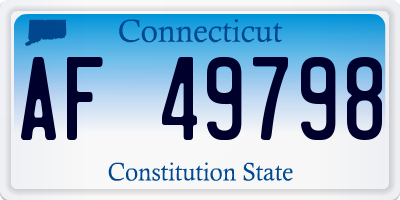 CT license plate AF49798