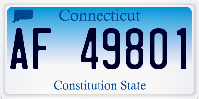 CT license plate AF49801