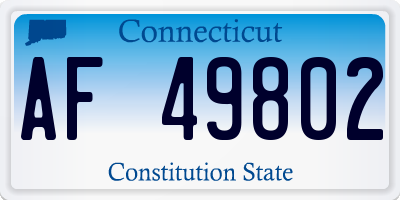 CT license plate AF49802
