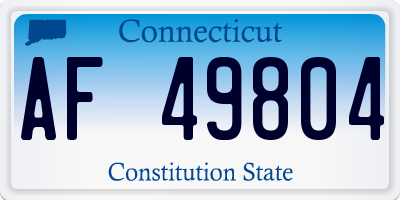 CT license plate AF49804