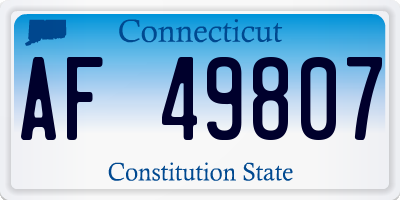 CT license plate AF49807