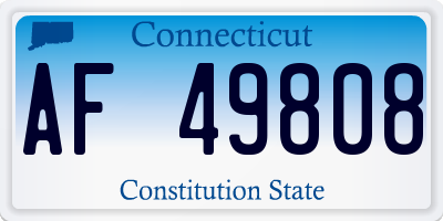 CT license plate AF49808