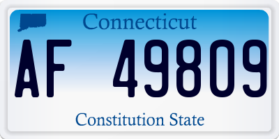 CT license plate AF49809