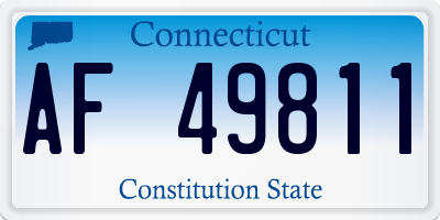 CT license plate AF49811