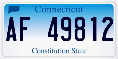 CT license plate AF49812