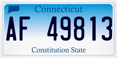 CT license plate AF49813