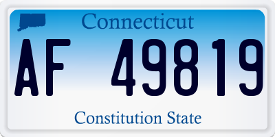 CT license plate AF49819